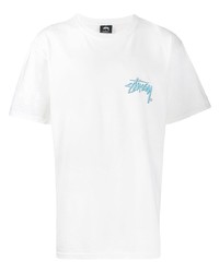 weißes T-Shirt mit einem Rundhalsausschnitt von Stussy