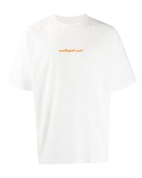 weißes T-Shirt mit einem Rundhalsausschnitt von Styland