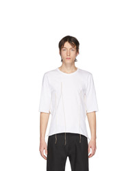 weißes T-Shirt mit einem Rundhalsausschnitt von Sulvam