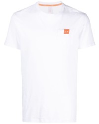 weißes T-Shirt mit einem Rundhalsausschnitt von Sun 68