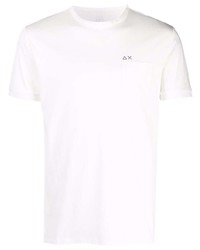 weißes T-Shirt mit einem Rundhalsausschnitt von Sun 68