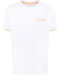 weißes T-Shirt mit einem Rundhalsausschnitt von Sun 68