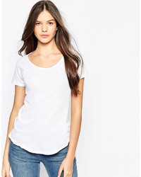 weißes T-Shirt mit einem Rundhalsausschnitt von Sundry