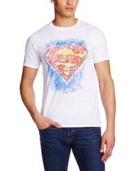 weißes T-Shirt mit einem Rundhalsausschnitt von Superman