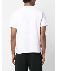 weißes T-Shirt mit einem Rundhalsausschnitt von Black Comme Des Garçons