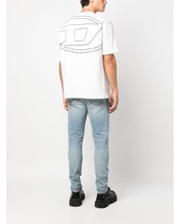 weißes T-Shirt mit einem Rundhalsausschnitt von Diesel