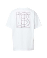 weißes T-Shirt mit einem Rundhalsausschnitt von Burberry