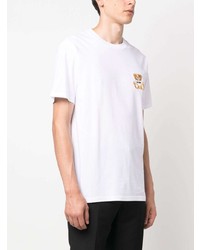 weißes T-Shirt mit einem Rundhalsausschnitt von Moschino