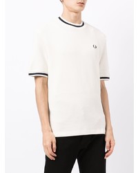 weißes T-Shirt mit einem Rundhalsausschnitt von Fred Perry