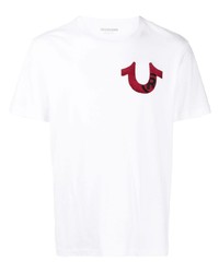 weißes T-Shirt mit einem Rundhalsausschnitt von True Religion