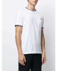 weißes T-Shirt mit einem Rundhalsausschnitt von Fred Perry