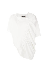 weißes T-Shirt mit einem Rundhalsausschnitt von Uma Wang