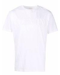 weißes T-Shirt mit einem Rundhalsausschnitt von Valentino