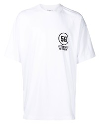 weißes T-Shirt mit einem Rundhalsausschnitt von Vetements