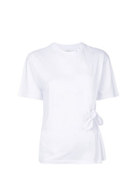 weißes T-Shirt mit einem Rundhalsausschnitt von Victoria Victoria Beckham