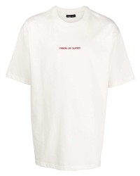 weißes T-Shirt mit einem Rundhalsausschnitt von Vision Of Super