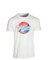 weißes T-Shirt mit einem Rundhalsausschnitt von Volcom