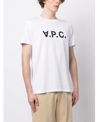 weißes T-Shirt mit einem Rundhalsausschnitt von A.P.C.