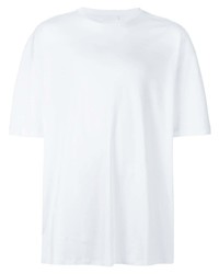 weißes T-Shirt mit einem Rundhalsausschnitt von WARDROBE.NYC