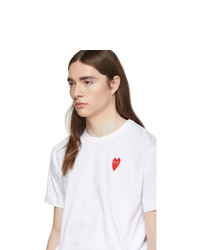 weißes T-Shirt mit einem Rundhalsausschnitt von Comme Des Garcons Play