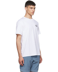 weißes T-Shirt mit einem Rundhalsausschnitt von MAISON KITSUNÉ