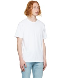 weißes T-Shirt mit einem Rundhalsausschnitt von Vince