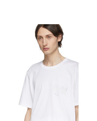 weißes T-Shirt mit einem Rundhalsausschnitt von Helmut Lang