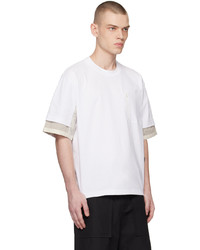 weißes T-Shirt mit einem Rundhalsausschnitt von Sacai