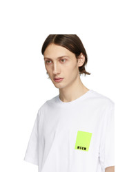 weißes T-Shirt mit einem Rundhalsausschnitt von MSGM