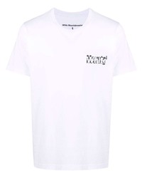 weißes T-Shirt mit einem Rundhalsausschnitt von White Mountaineering