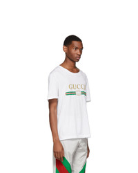 weißes T-Shirt mit einem Rundhalsausschnitt von Gucci