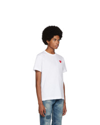 weißes T-Shirt mit einem Rundhalsausschnitt von Comme Des Garcons Play