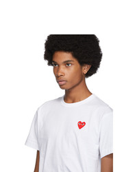 weißes T-Shirt mit einem Rundhalsausschnitt von Comme Des Garcons Play