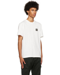 weißes T-Shirt mit einem Rundhalsausschnitt von Stone Island