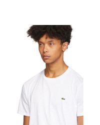 weißes T-Shirt mit einem Rundhalsausschnitt von Lacoste