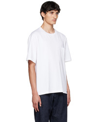 weißes T-Shirt mit einem Rundhalsausschnitt von Nanamica