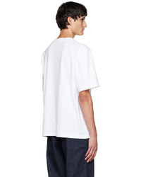 weißes T-Shirt mit einem Rundhalsausschnitt von Nanamica