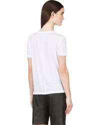 weißes T-Shirt mit einem Rundhalsausschnitt von J Brand