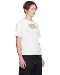 weißes T-Shirt mit einem Rundhalsausschnitt von Dion Lee