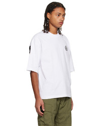 weißes T-Shirt mit einem Rundhalsausschnitt von AAPE BY A BATHING APE