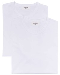 weißes T-Shirt mit einem Rundhalsausschnitt von Wood Wood