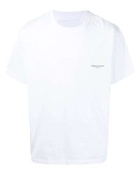 weißes T-Shirt mit einem Rundhalsausschnitt von Wooyoungmi