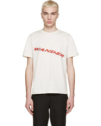 weißes T-Shirt mit einem Rundhalsausschnitt von Yang Li
