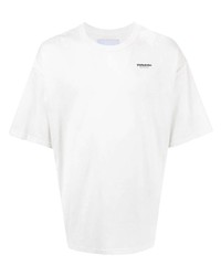 weißes T-Shirt mit einem Rundhalsausschnitt von Yoshiokubo