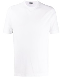 weißes T-Shirt mit einem Rundhalsausschnitt von Zanone