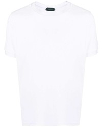 weißes T-Shirt mit einem Rundhalsausschnitt von Zanone
