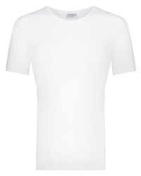 weißes T-Shirt mit einem Rundhalsausschnitt von Zimmerli