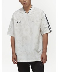 weißes Mit Batikmuster T-Shirt mit einem V-Ausschnitt von Y-3