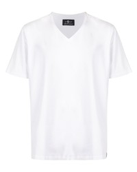 weißes T-Shirt mit einem V-Ausschnitt von 7 For All Mankind