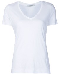 weißes T-Shirt mit einem V-Ausschnitt von ADAM by Adam Lippes